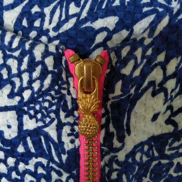 Lilly Pulitzer Misses Blue White Fish Sleeveless Dress Size 6 From 2015 - Picture 3 of 7